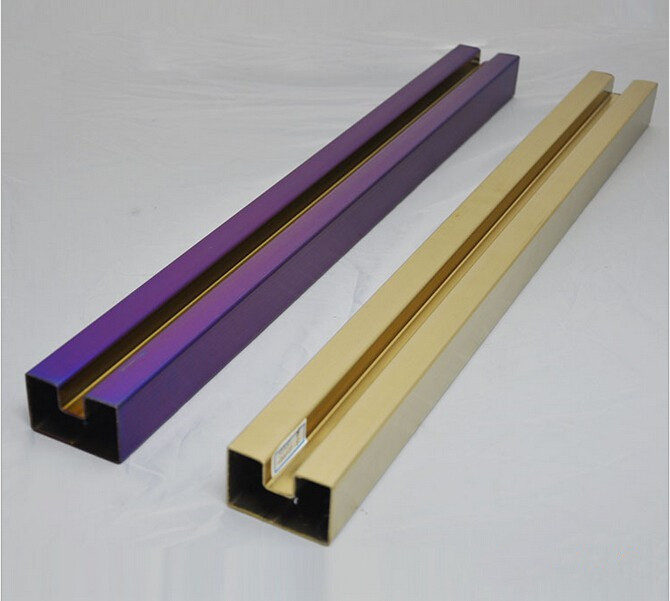 彩色不锈钢矩型凹槽管