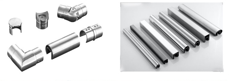 不锈钢管厂定制304不锈钢凹槽管 楼梯扶手凹槽管