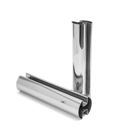 不锈钢镜面管、不锈钢槽管、不锈钢圆单槽管、玻璃扶手用槽管